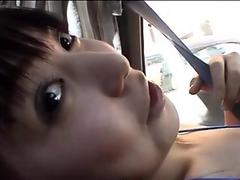 JAV public exposure masturbating in moving car Subtitled