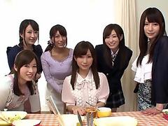 These Asian housewives team up on your dick in POV