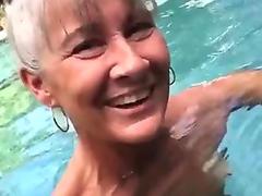 Pervert Granny Leilani in The Pool