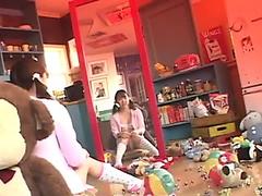 Fingered japanese teen lays down for fucking