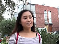 Thight Asian pussy gets destroyed by big white cockReport this video