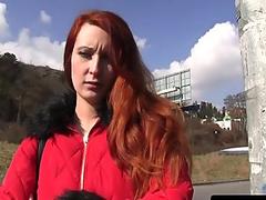 Czech redhead pickedup and fucked outdoors